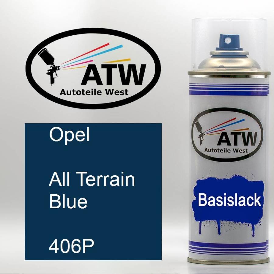 Opel, All Terrain Blue, 406P: 400ml Sprühdose, von ATW Autoteile West.